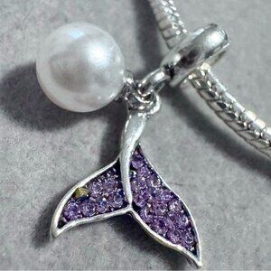 Purple‎ Pearl Mermaid Tail Charm fits PANDORA
